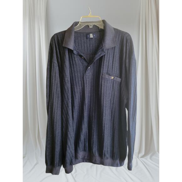 Oak Creek Mens Sweater Size 2XLT dadcore Granddad Long Sleeve Soft Color Blue - Picture 1 of 11